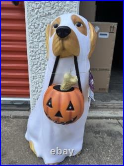 Golden Retriever Halloween Dog Blow Mold Ghost LED Lit 2024 Home Depot 2.5 Ft