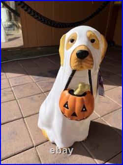 Golden Retriever Halloween Dog Blow Mold Ghost LED Lit 2024 Home Depot 2.5 Ft