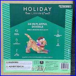 Goldendoodle Holiday Living 24 Lighted Playful Doodle Christmas Decor 5280863