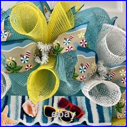 Good Times And Tan Lines Handmade Deco Mesh Summer Wreath
