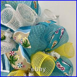 Good Times And Tan Lines Handmade Deco Mesh Summer Wreath