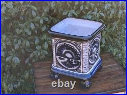 Gorgeous 4 Footed Planter is a Handmade Ceramic Talavera Flower Pot for Outdoor Gorgeous 4 Footed Planter is a Handmade Ceramic Talavera Flower Pot for Outdoor