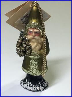 Gorgeous Ino Schaller Bayern Papier-mâché Glitter Santa Tree Ornament 5
