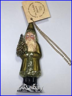 Gorgeous Ino Schaller Bayern Papier-mâché Glitter Santa Tree Ornament 5