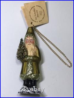 Gorgeous Ino Schaller Bayern Papier-mâché Glitter Santa Tree Ornament 5