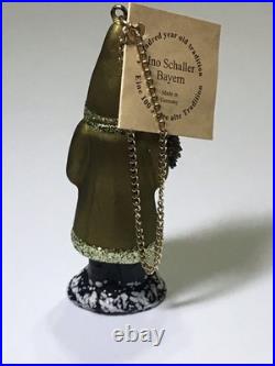 Gorgeous Ino Schaller Bayern Papier-mâché Glitter Santa Tree Ornament 5