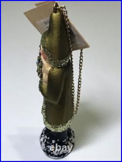 Gorgeous Ino Schaller Bayern Papier-mâché Glitter Santa Tree Ornament 5