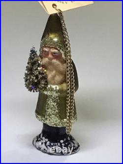 Gorgeous Ino Schaller Bayern Papier-mâché Glitter Santa Tree Ornament 5