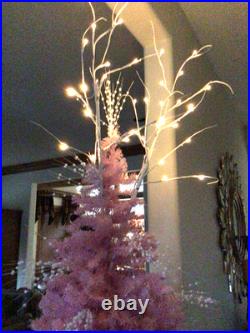Gorgeous Pink Christmas Tree 8.5 Tall Vintage Old Stand Xlnt Lighted Topper