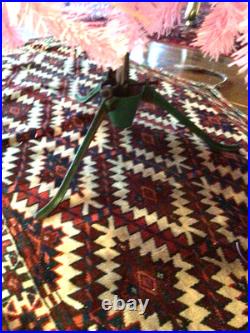 Gorgeous Pink Christmas Tree 8.5 Tall Vintage Old Stand Xlnt Lighted Topper