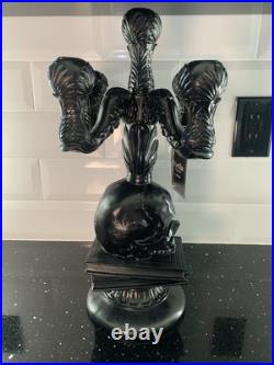 Gothic Candelabra Halloween Skull Candleholder Spooky Book Decor Martha Stewart