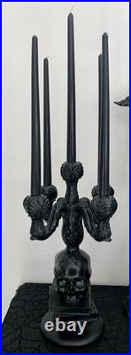 Gothic Candelabra Halloween Skull Candleholder Spooky Book Decor Martha Stewart