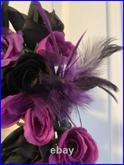 Gothic Wreath With Black Crows and Lantern