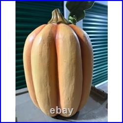 Grandin Road Expressive Pumpkin Face Halloween Decor Figurine Orange
