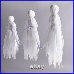 Grandin Road Ghosts Set of 6 Halloween Yard Decor 42 Timer Glowing Heads