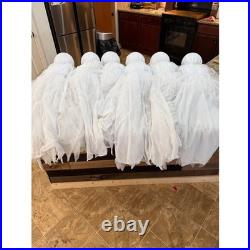Grandin Road Ghosts Set of 6 Halloween Yard Decor 42 Timer Glowing Heads