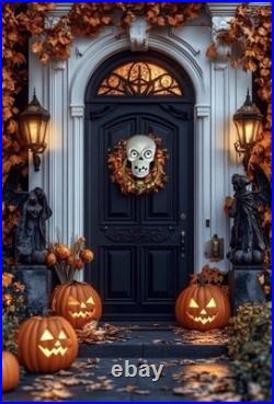 Grandin Road Halloween French Victorian Gothic Skull Eyes Door Knocker Music