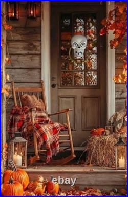 Grandin Road Halloween French Victorian Gothic Skull Eyes Door Knocker Music