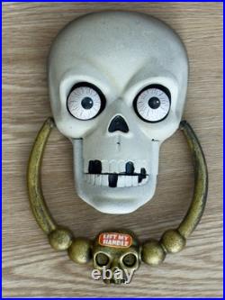 Grandin Road Halloween French Victorian Gothic Skull Eyes Door Knocker Music