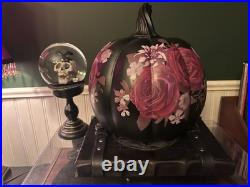 Grandin Road Midnight Rose Pumpkin Halloween Road Discontinued Whimsigoth Floral