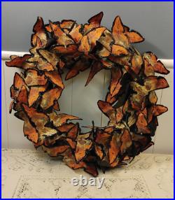 Grandin Road Monarch Butterflies/Moths With Skulls Halloween 16 Wreath