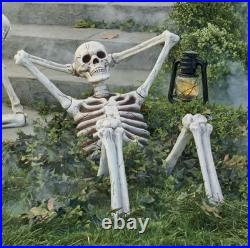 Grandin Road Outdoor Skeleton Figures Lounging & Sitting Halloween Décor NEW