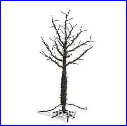 Grandin Road Pre-Lit Spooky Tree Halloween 5ft or 6ft Black with Orange Lights