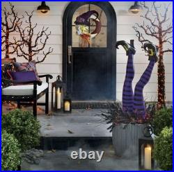 Grandin Road Purple Witch Leg Stakes Set of 2 Halloween Yard Décor Outdoor