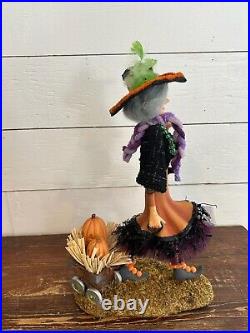 Grandin Road Witchy Figurine TILLY Halloween Spooky Decor With Pumpkins