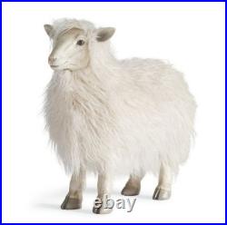 Grandin Road Wooly Sheep Home Decor Lifelike Faux Fleece Farmhouse Accent NEW