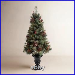 Green Artificial Christmas Tree with Clear/White Lights (Set of 2)