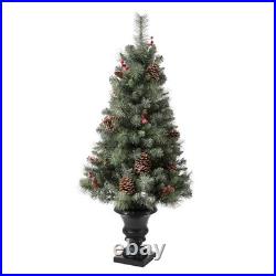 Green Artificial Christmas Tree with Clear/White Lights (Set of 2)