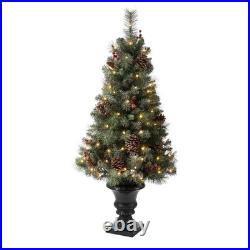 Green Artificial Christmas Tree with Clear/White Lights (Set of 2)