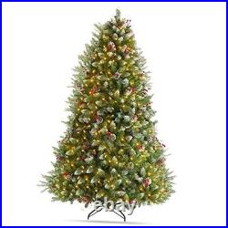 Green Flocked Artificial Holiday Christmas Pine Tree for Home, Office, Party