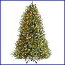 Green Flocked Artificial Holiday Christmas Pine Tree for Home, Office, Party