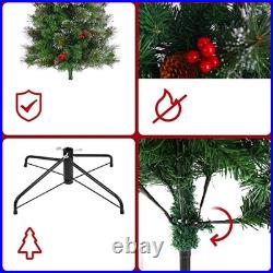 Green Flocked Artificial Holiday Christmas Pine Tree for Home, Office, Party