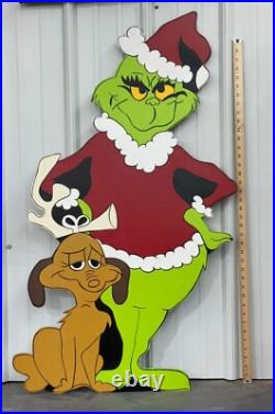 Grinch & Max Plus Cindy Lou Hand Painted Wood Yard Art Christmas Outdoor