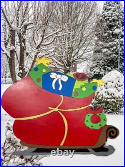 Grinch's Sleigh Hand Painted Wood Yard Art Christmas Outdoor or Indoor