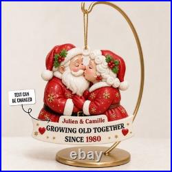 Growing Old Together Couple Wooden Ornament Anniversary Gift