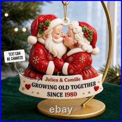 Growing Old Together Couple Wooden Ornament Anniversary Gift