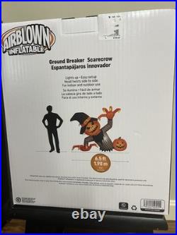 HALLOWEEN AIRBLOWN INFLATABLE GROUND BREAKER SCARECROW withLED ANIMATED 6.5FT NEW