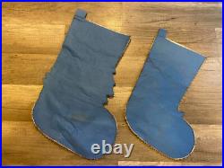 HANDMADE LEEWARDS Rare Vintage PAIR 1979 Santa Reindeer Christmas Stockings