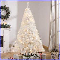HOMCOM 6' Tall Prelit Christmas Tree Douglas Fir Artificial Christmas Tree