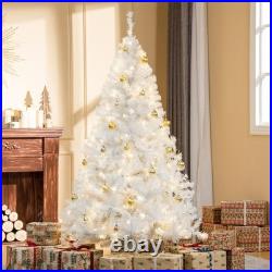 HOMCOM 6' Tall Prelit Christmas Tree Douglas Fir Artificial Christmas Tree