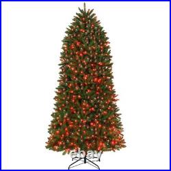 HOMCOM 9ft Christmas Tree with RGB LEDs, App Control, Hinged Xmas Tree