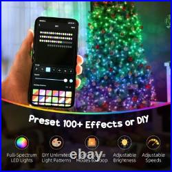 HOMCOM 9ft Christmas Tree with RGB LEDs, App Control, Hinged Xmas Tree