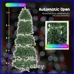 HOMCOM 9ft Christmas Tree with RGB LEDs, App Control, Hinged Xmas Tree