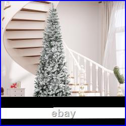 HOMCOM Christmas Tree with Unlit Snow Flocked Branches Holiday