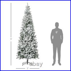 HOMCOM Christmas Tree with Unlit Snow Flocked Branches Holiday