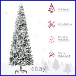 HOMCOM Christmas Tree with Unlit Snow Flocked Branches Holiday